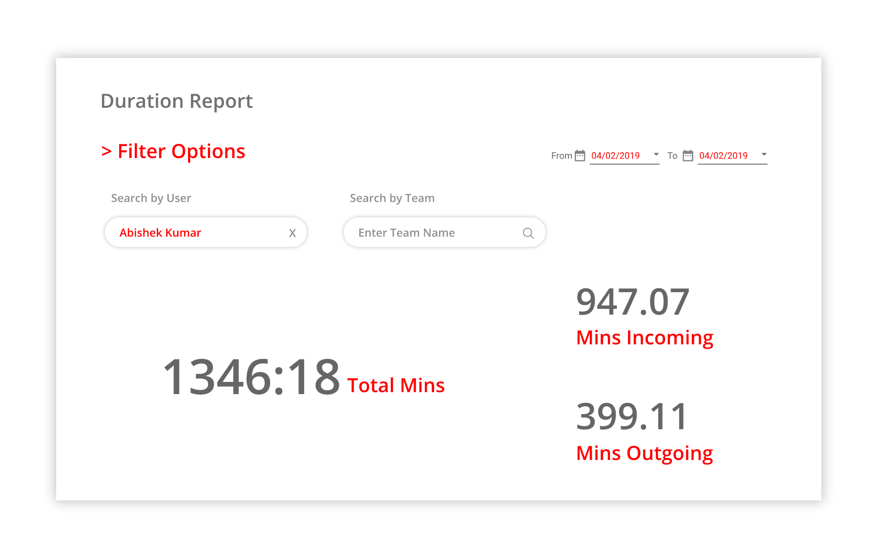 Filter Overall Call Minutes