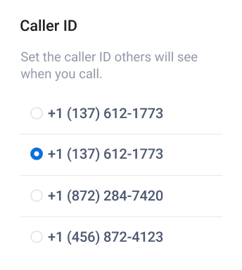 >Custom Caller ID