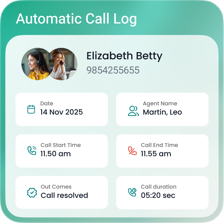 Automatic Call Logging for Sales & Support Teams